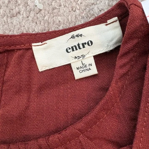 Ruffled Brown Sleeveless Top - Picture 4 of 8